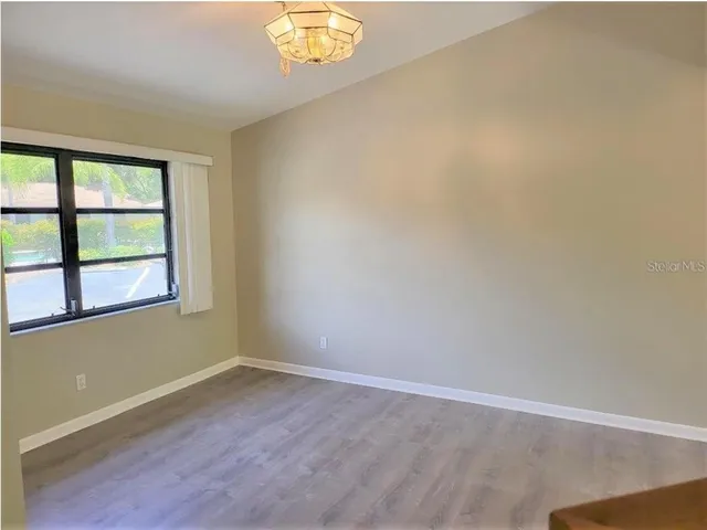 an empty room with a window