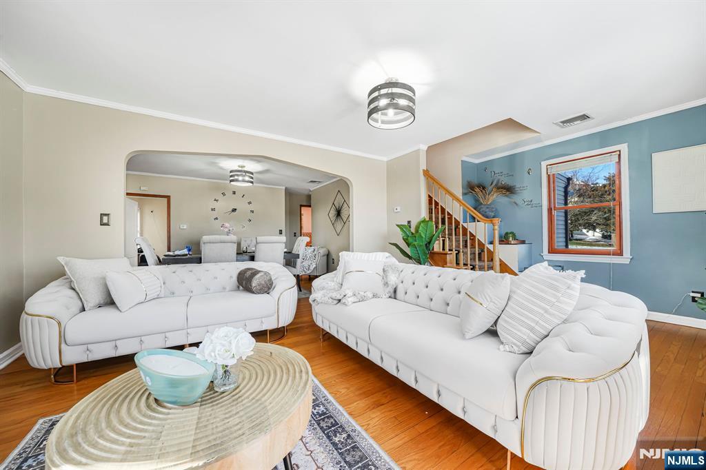 a living room with furniture and a couch