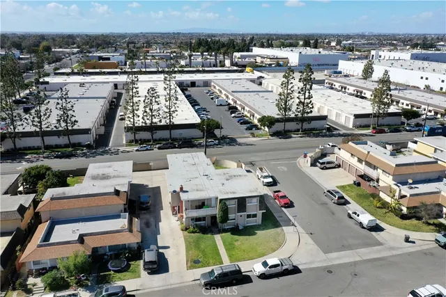 an aerial view of parking
