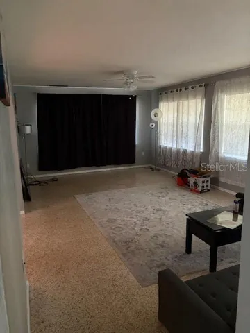 a living room with furniture