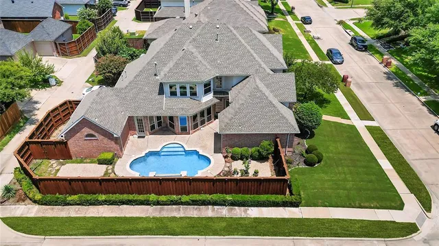 an aerial view of a house