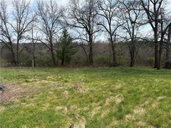 a view of outdoor space with trees all around