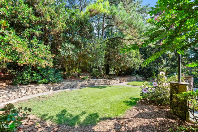 a view of a deck with a trees