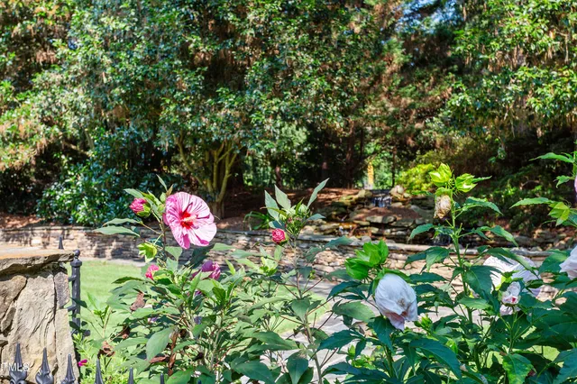 a view of an empty room with wooden floor fireplace and a window