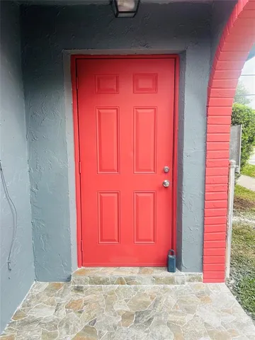a view of front door