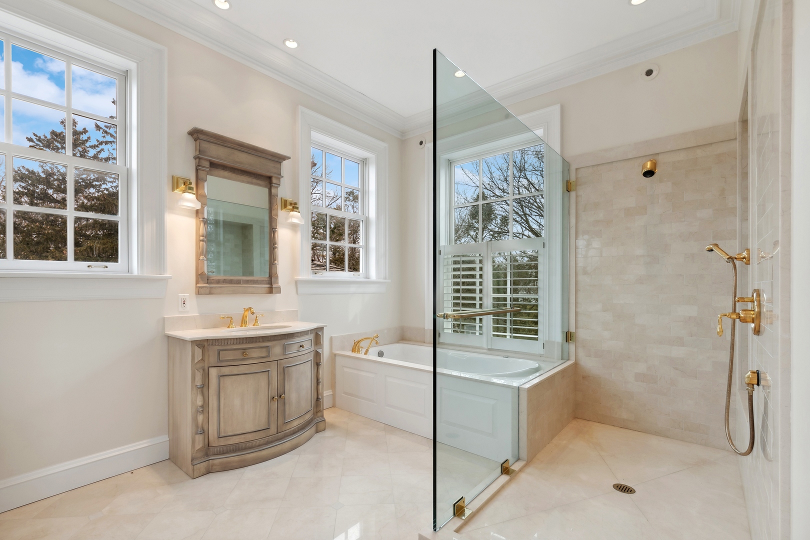 100 Pembroke Drive Lake Forest, IL 60045 - Photo 40 of 56 a bathroom with a bathtub shower and sink