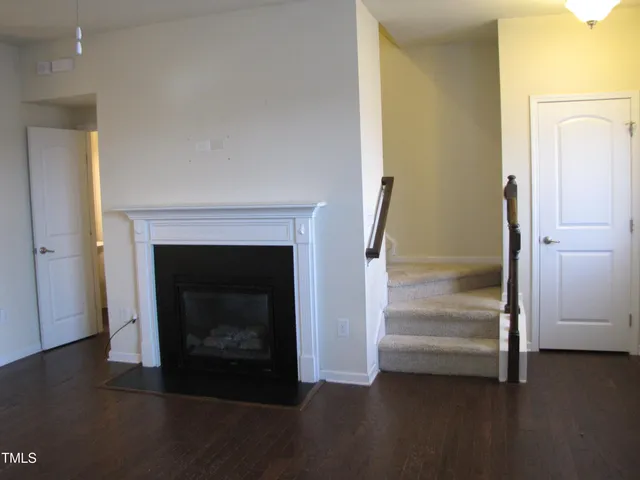a view of a livingroom with a fireplace