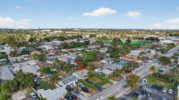 an aerial view of multiple house