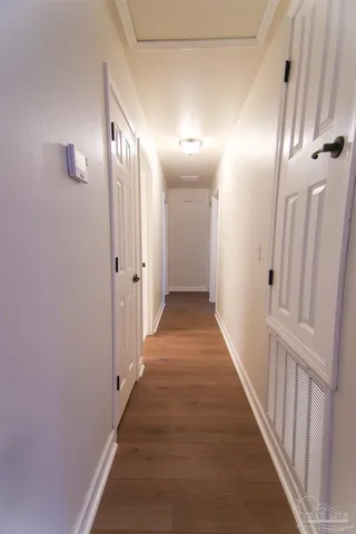 a view of hallway with stairs