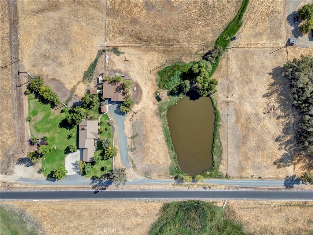 an aerial view of a house