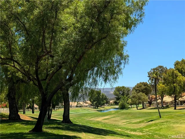 a view of a golf course with a trees
