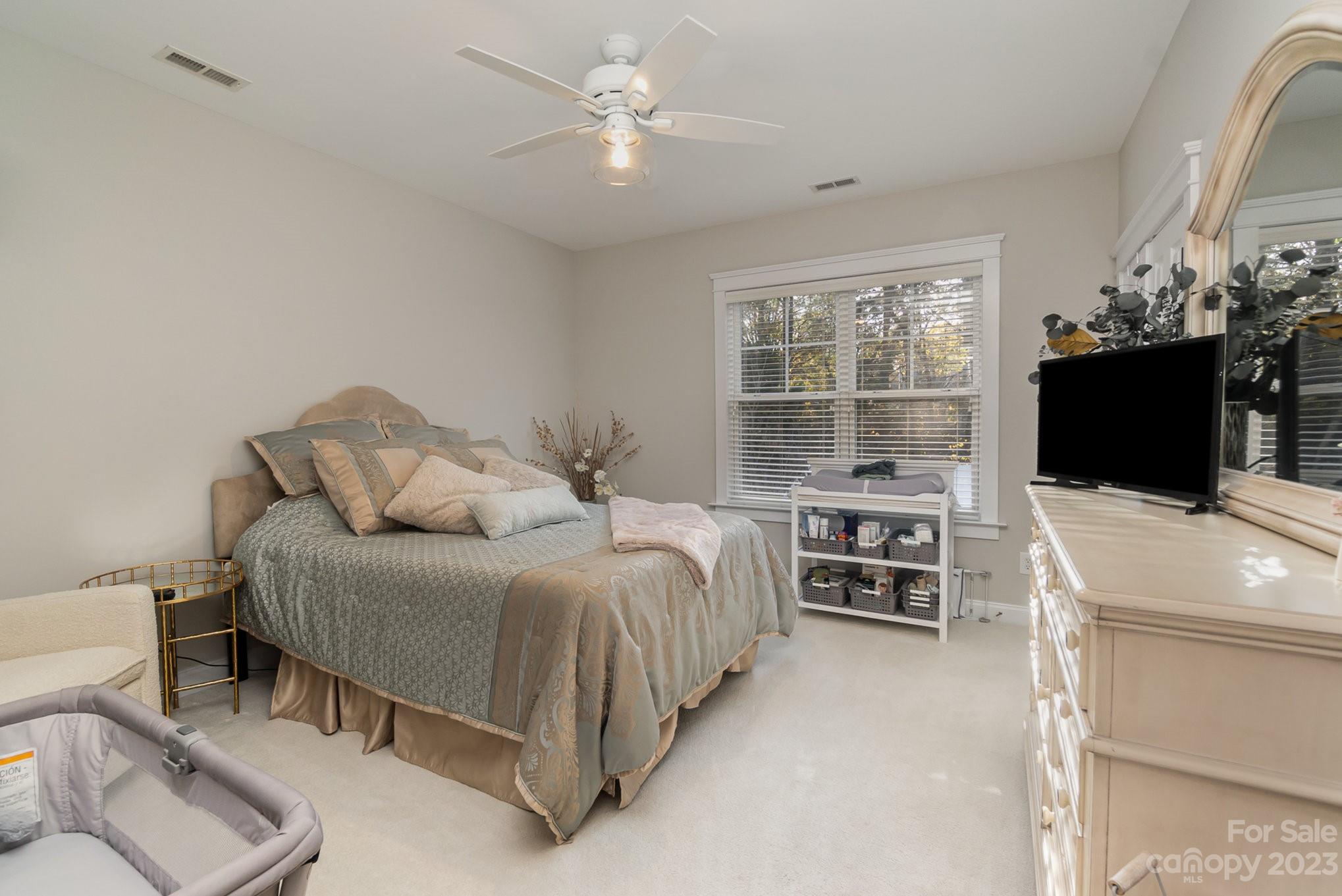 8128 Townley Road Huntersville, NC 28078 - Photo 17 of 20 a bedroom with a bed and a flat screen tv