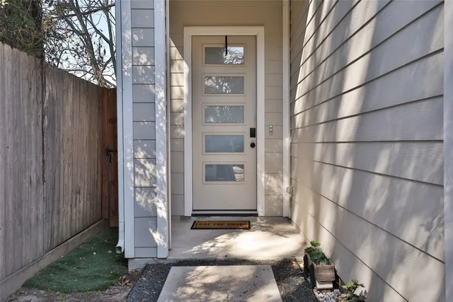 a view of a door of the house