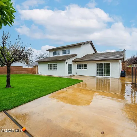 a view of a garden with a tree in the background