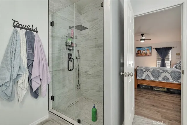 a bathroom with a shower