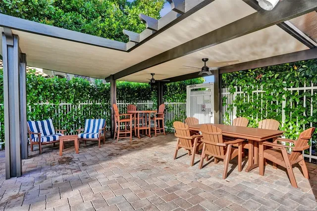 a outdoor space with furniture