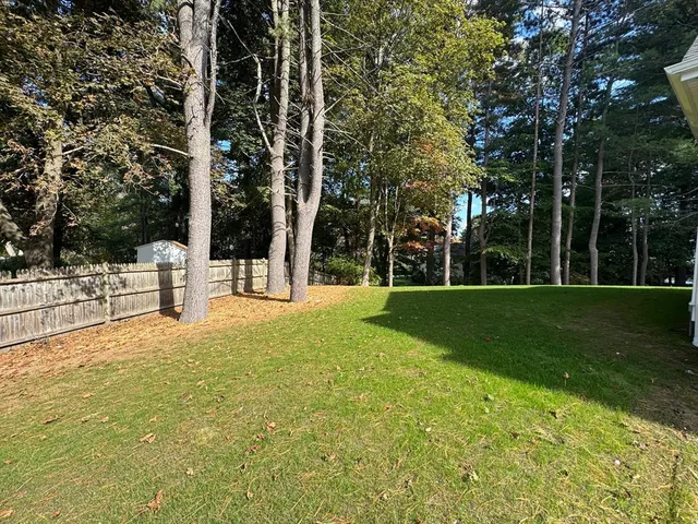 a view of a golf course with a garden