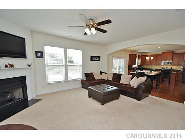 2005 Fallondale Road, Unit 921 Waxhaw, NC 28173 - Photo 5 of 16 a living room with furniture a fireplace and a flat screen tv