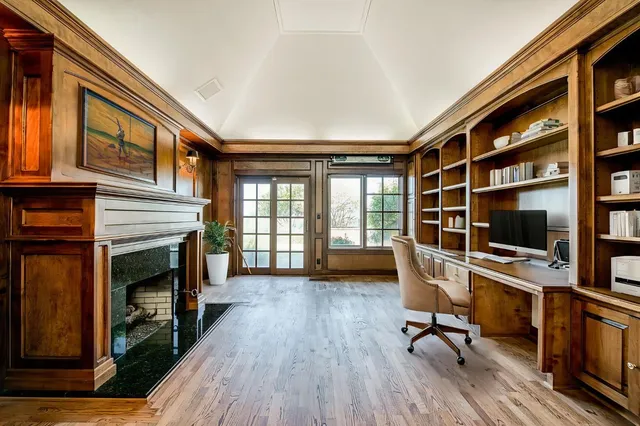 a view of a patio with a table and a chairs