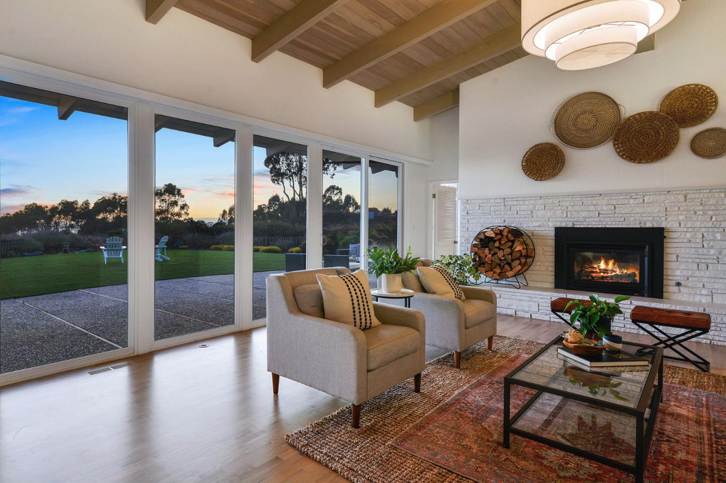 532 Bayview Drive Aptos, CA 95003 - Photo 44 of 47 a living room with furniture potted plant and a fireplace
