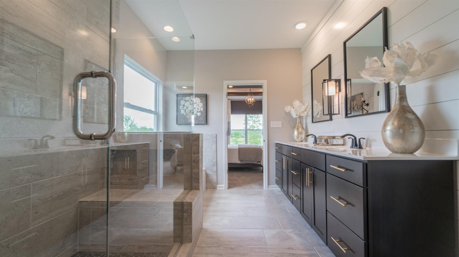 8713 Burr Rdg Circle Crown Point, IN 46307 - Photo 18 of 21 a bathroom with double vanity and a shower