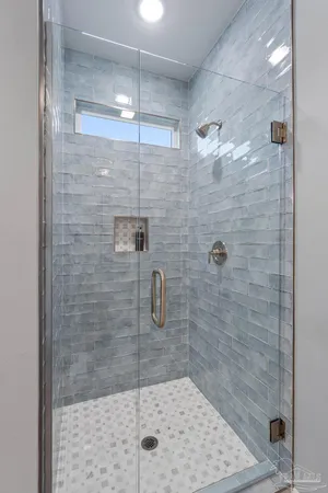 a bathroom with a shower