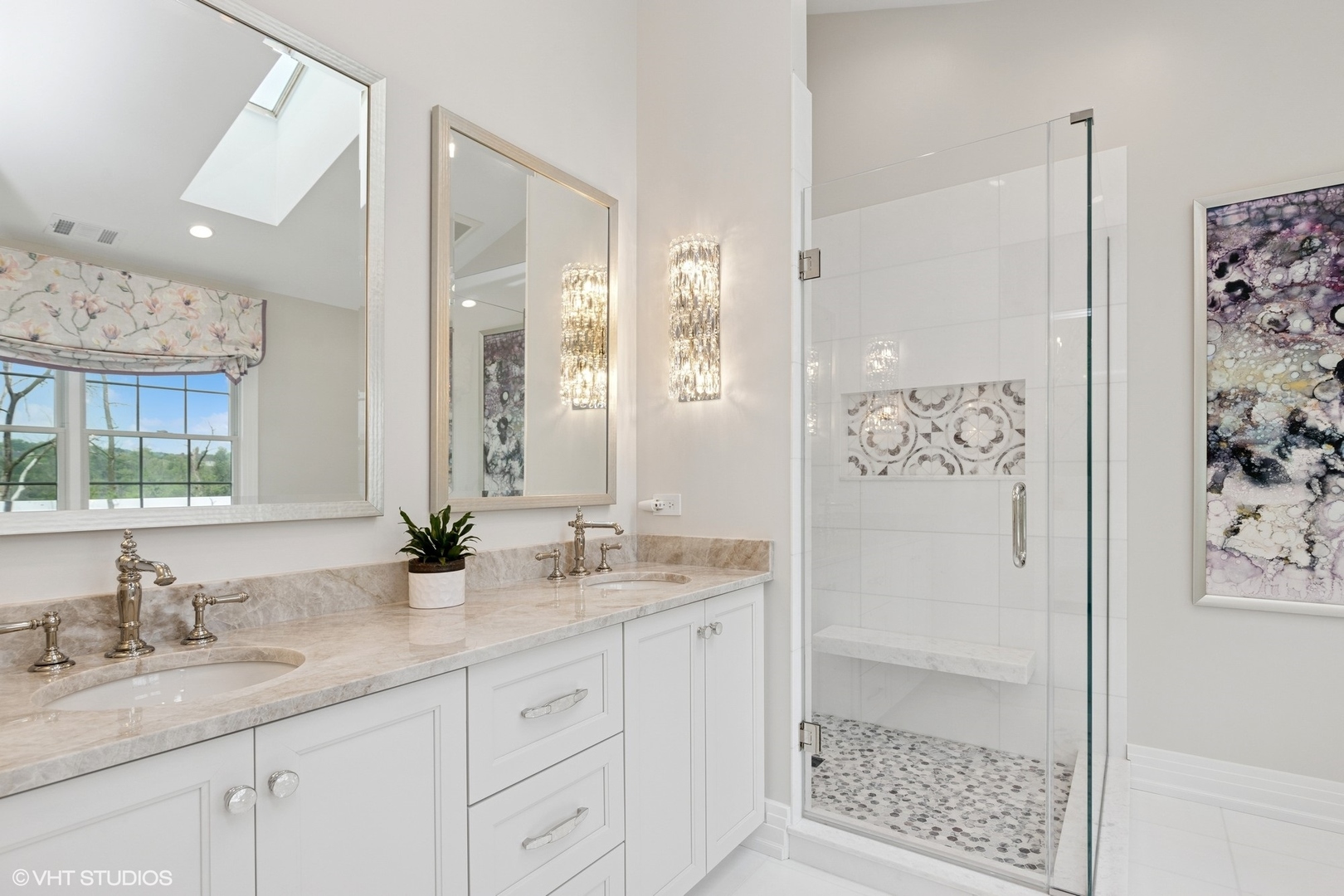 37 Harborside Way Hawthorn Woods, IL 60047 - Photo 12 of 28 a bathroom with double sink and a mirror
