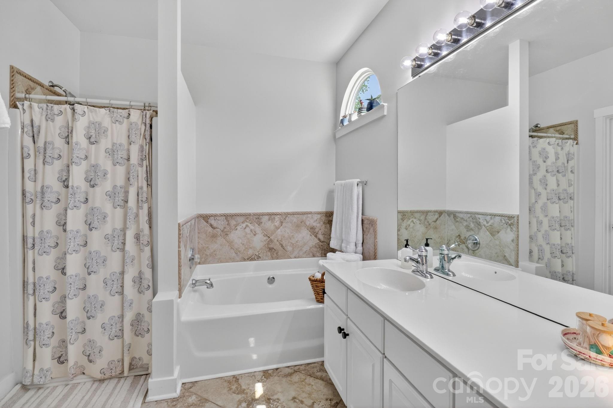 1011 Clearbrook Road Matthews, NC 28105 - Photo 20 of 46 a bathroom with a bathtub sink vanity and mirror