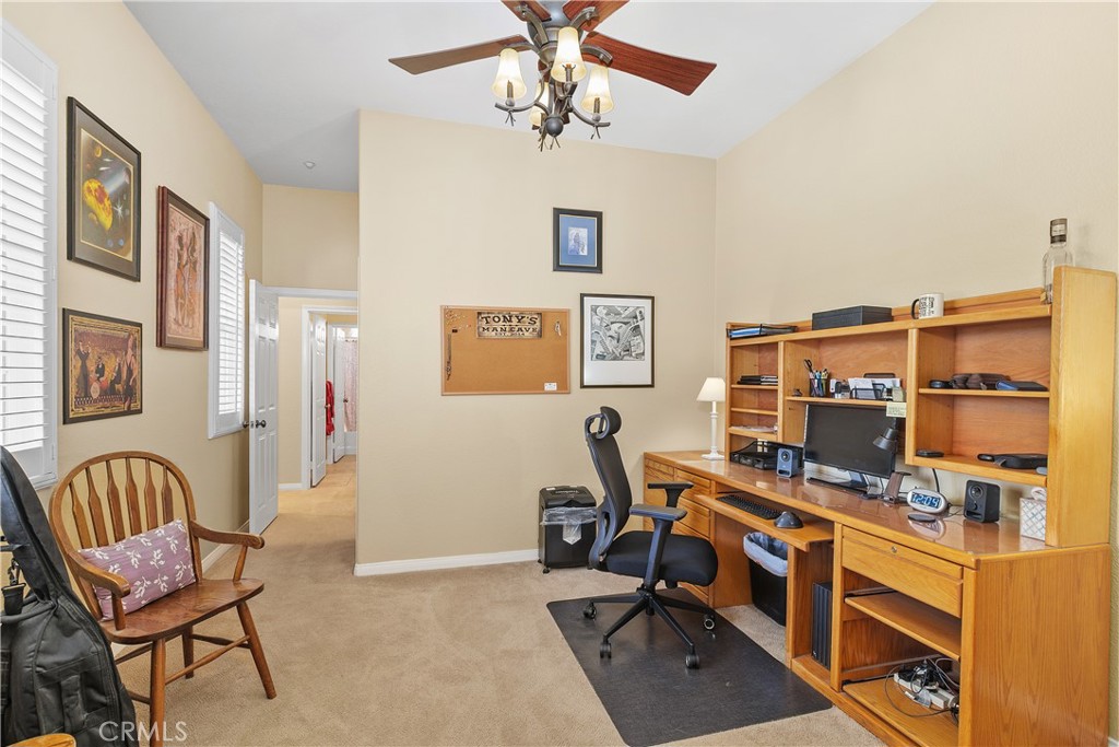 1195 Pamplona Drive Riverside, CA 92508 - Photo 21 of 39 This bonus space is perfect for an office. It looks out into the front courtyard. There is a closet in the room which has shelving for storage. It could serve as a 5th bedroom