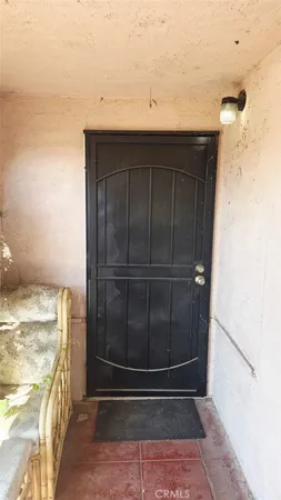 a view of a wooden door