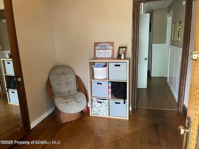 wooden floor with workspace