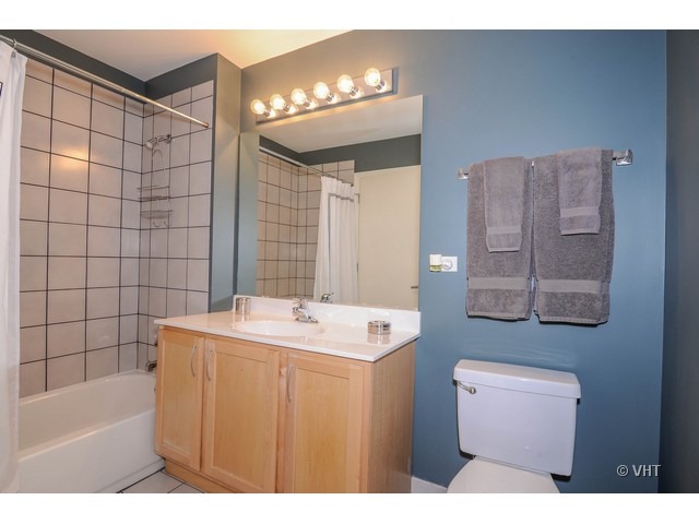 1717 South Prairie Avenue, Unit 1806 Chicago, IL 60616 - Photo 9 of 13 a bathroom with a sink a toilet a mirror and shower