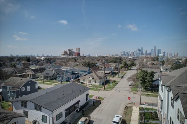 an aerial view of a city
