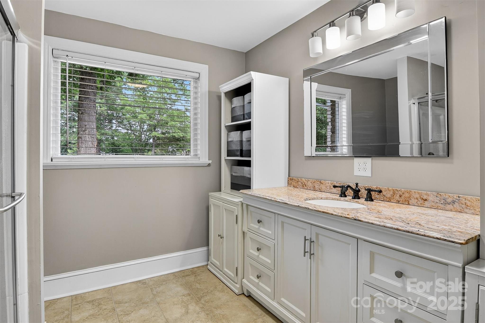 3127 North Center Street Hickory, NC 28601 - Photo 23 of 47 a bathroom with a sink a vanity a window and a mirror