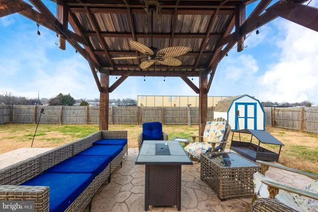 a view of outdoor space with seating