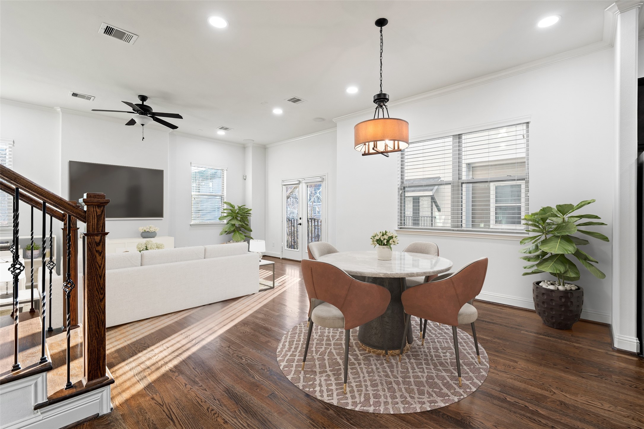 933 West 24th Street, Unit A Houston, TX 77008 - Photo 15 of 41 a view of a dining room with furniture window and wooden floor