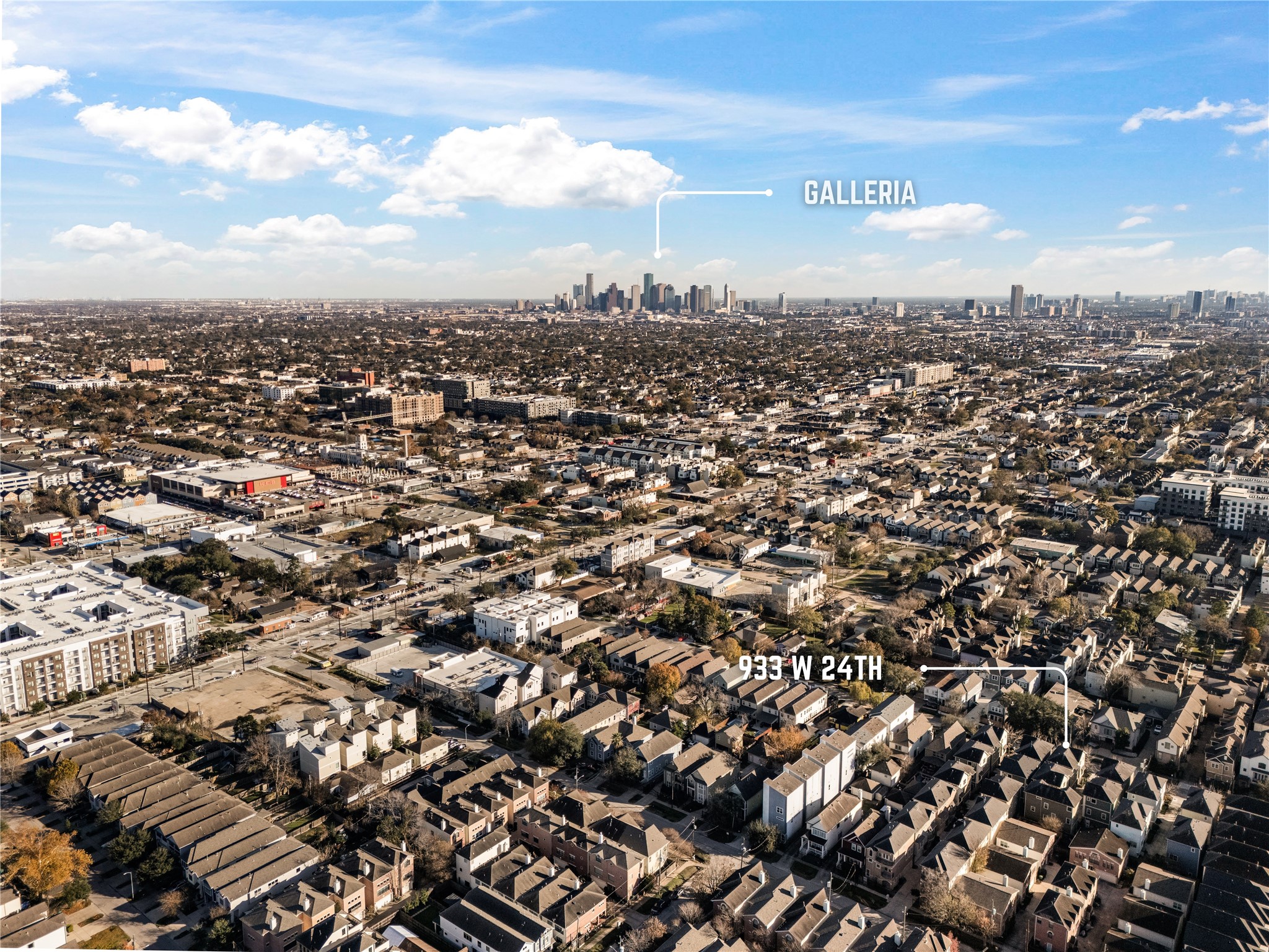 933 West 24th Street, Unit A Houston, TX 77008 - Photo 38 of 41 an aerial view of city