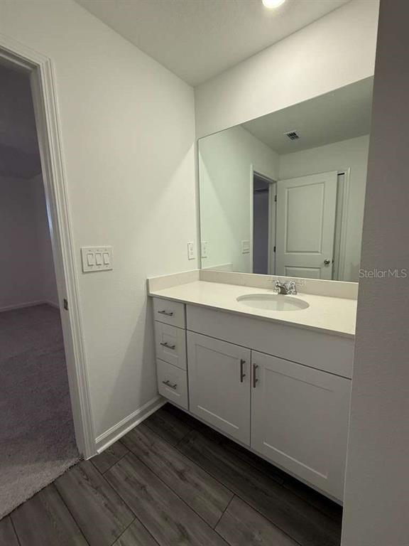 8325 Southwest 42nd Circle Ocala, FL 34476 - Photo 19 of 23 a bathroom with a double vanity sink and mirror