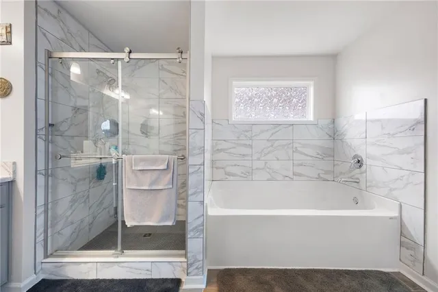a bathroom with a shower