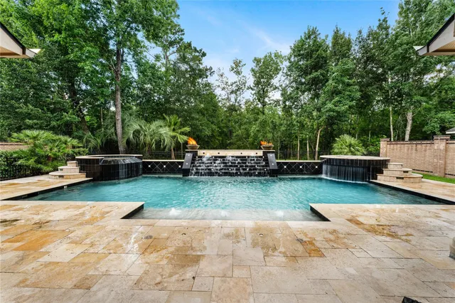 a view of a garden with slide