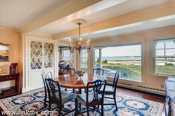 7 Starbuck Neck Road Edgartown, MA 02539 - Photo 22 of 41 a view of a dining room with furniture window and outside view