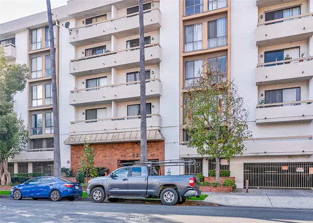 a car parked in front of a building