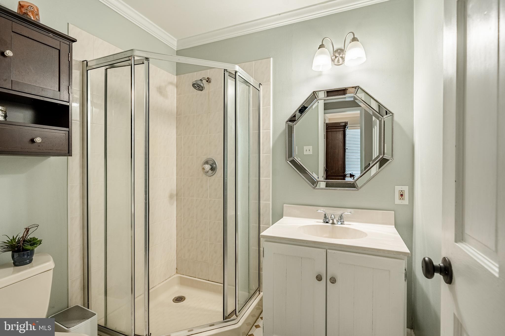 19 Ringfield Road, Unit 19 Chadds Ford, PA 19317 - Photo 27 of 39 a bathroom with a shower sink and mirror