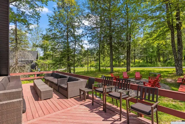 an outdoor view with patio