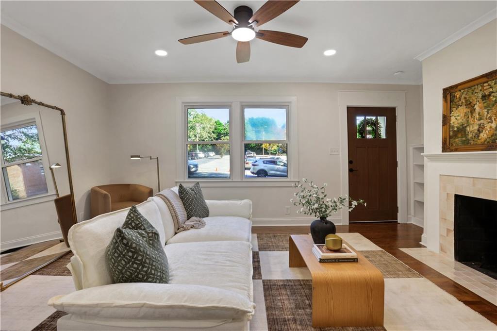 207 Walthall Street Marietta, GA 30064 - Photo 15 of 42 a living room with furniture and a fireplace