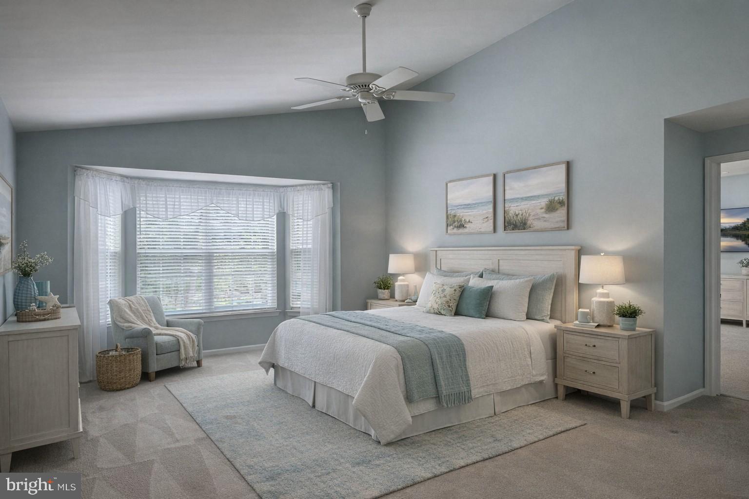 10 Powderhorn Way Allentown, NJ 08501 - Photo 16 of 42 Primary bedroom.Vaulted Ceiling. Virtually staged