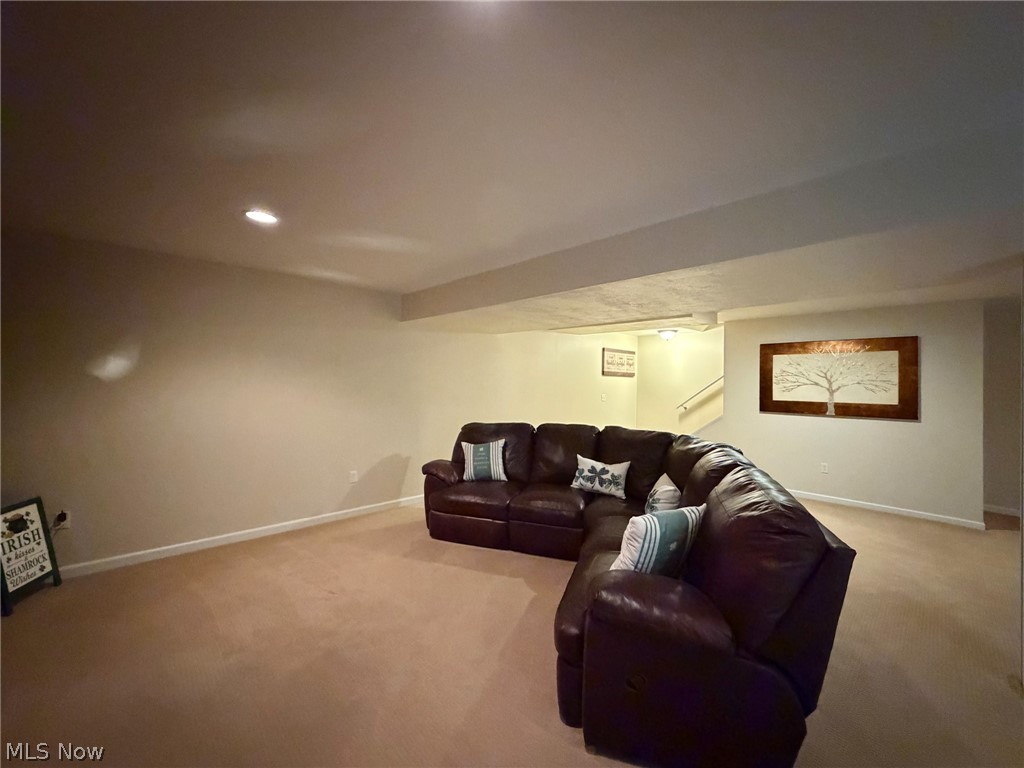 1343 Courtland Road Weirton, WV 26062 - Photo 42 of 50 Living area featuring light colored carpet and recessed lighting