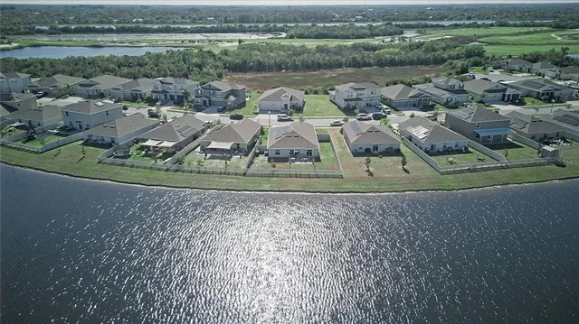 a view of a town with residential houses