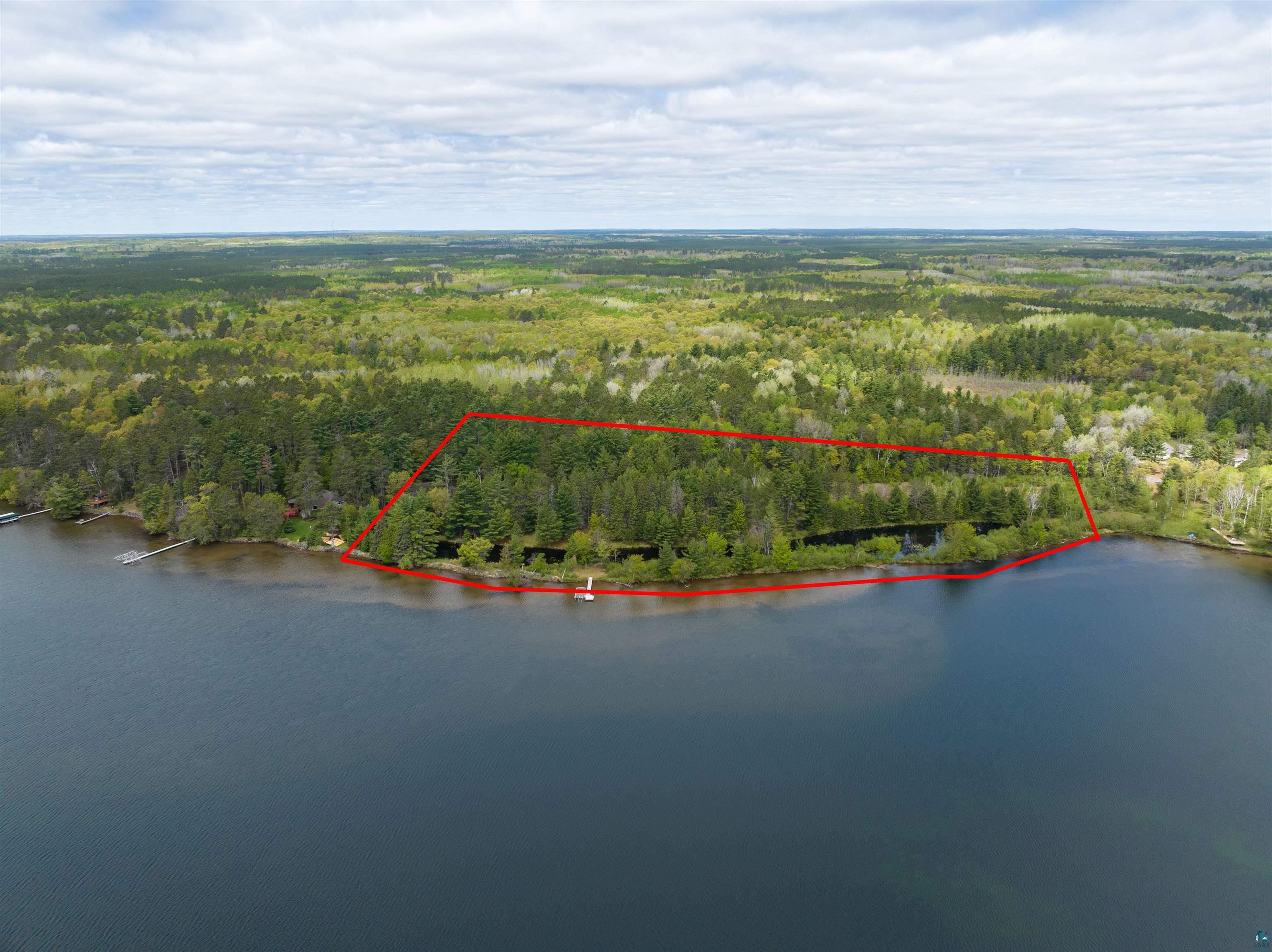 2775 Lake Road Barnes, WI 54873 - Photo 16 of 52 Aerial overview of property's location featuring property boundaries highlighted and a large body of water