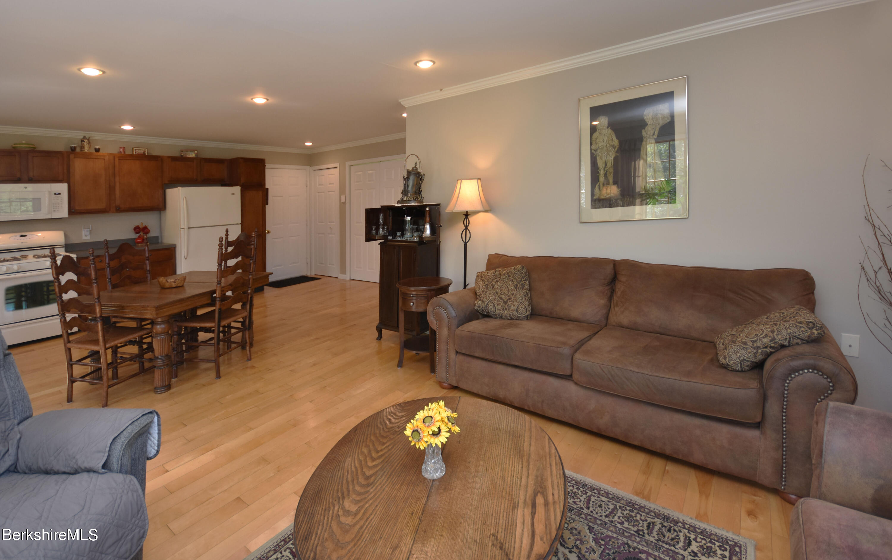1540 East Windsor Road Windsor, MA 01270 - Photo 13 of 52 a living room with furniture and a dining table with kitchen view